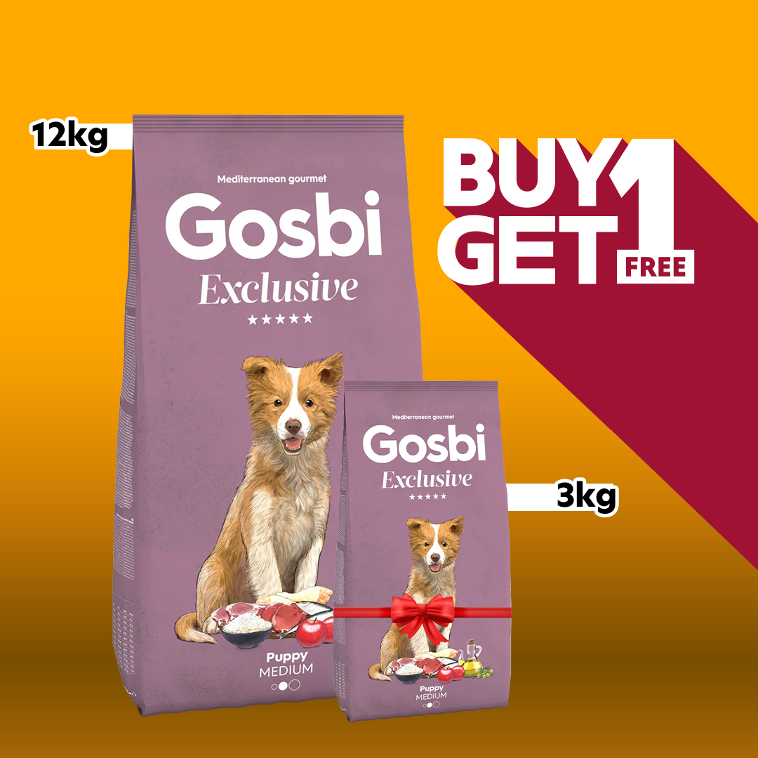 Gosbi Exclusive Puppy Medium 12kg + Free 3Kg Pack