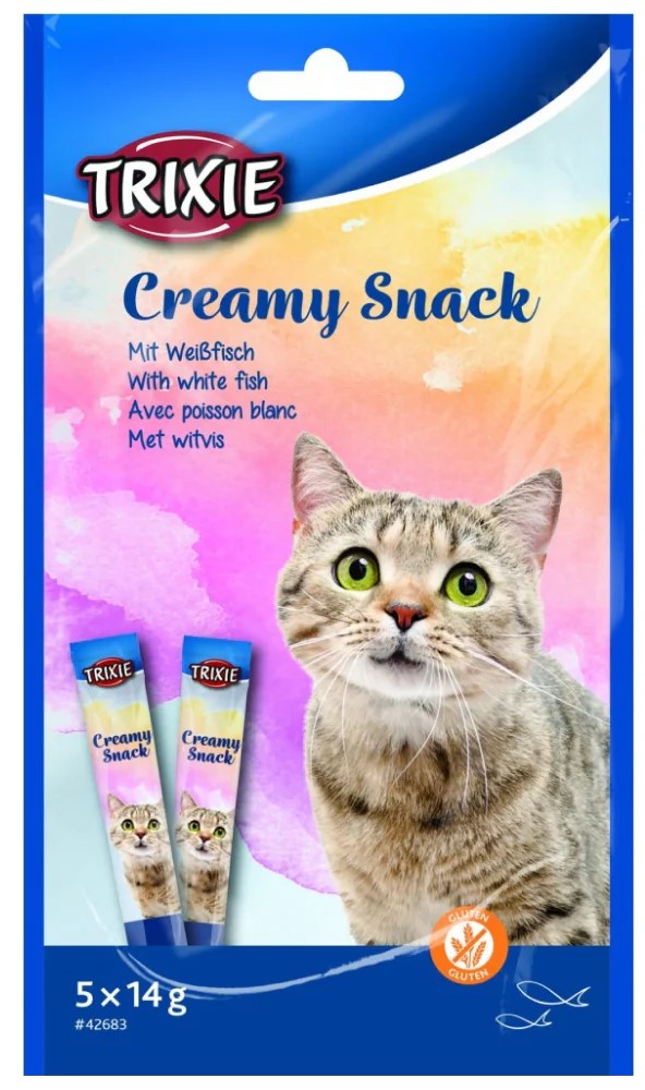 Trixie Creamy Snacks White Fish Cats 5*14g