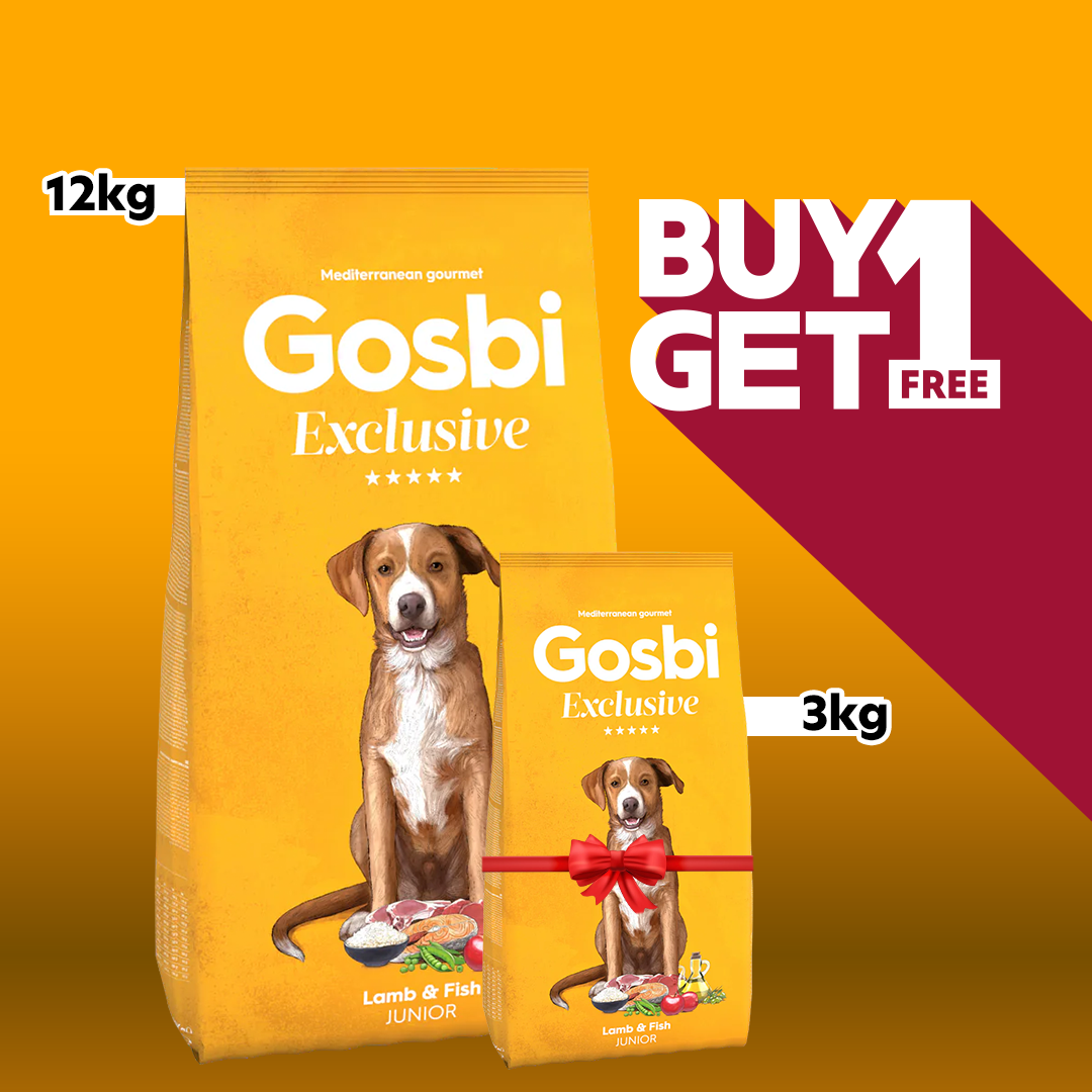 Gosbi Exclusive Lamb&Fish Junior 12kg + Free 3Kg Pack