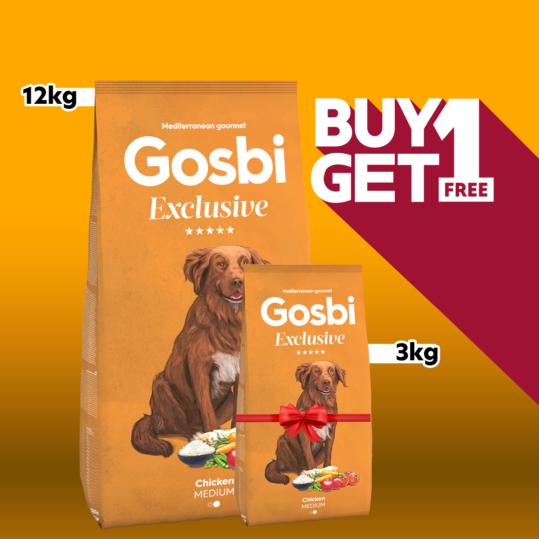 Gosbi Exclusive Chicken Medium 12kg + Free 3Kg Pack