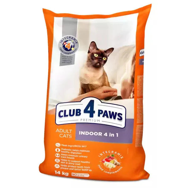 CLUB 4 PAWS PREMIUM INDOOR 4 in 1 for adult cats 14kg