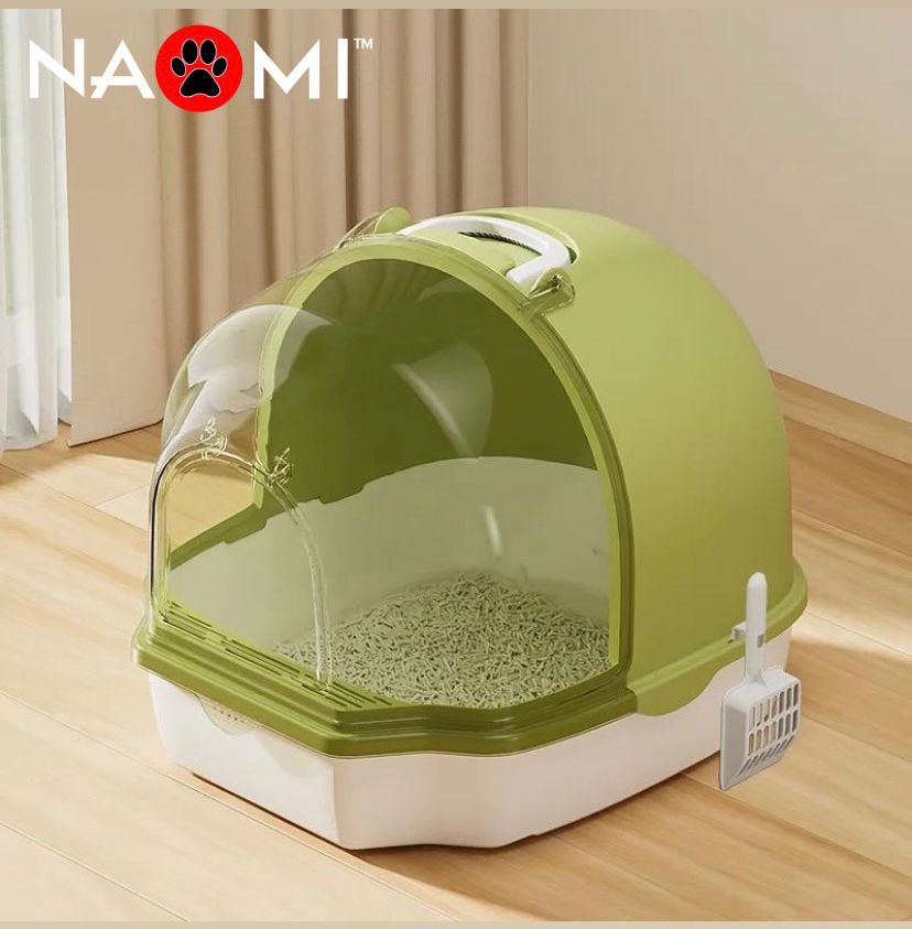 "Cat litter Box Material:Plastic Size:54*46*43CM Color: Blue - Green - Yellow"