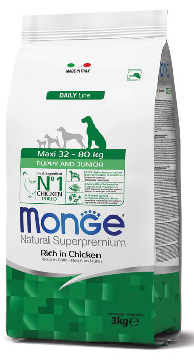 Monge Super Premium Puppy&Junior Dog Dry Food 3kg
