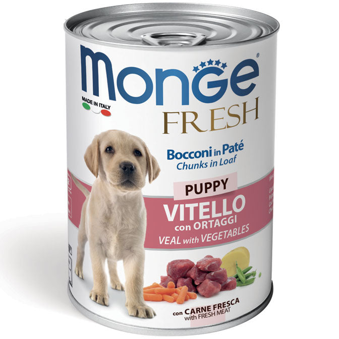 Monge Super Premium Chunks Fresh Veal&Vegetables Puppy Dog Wet Food 400g