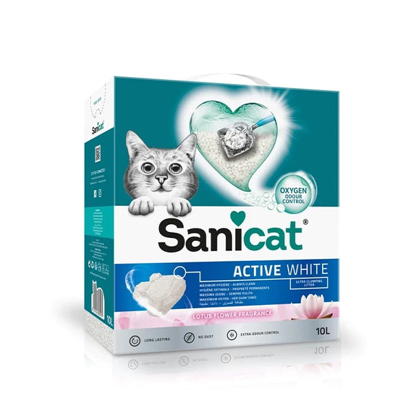 SaniCat Litter Active White Louts Flower Fragrance Ultra Clumping 10L