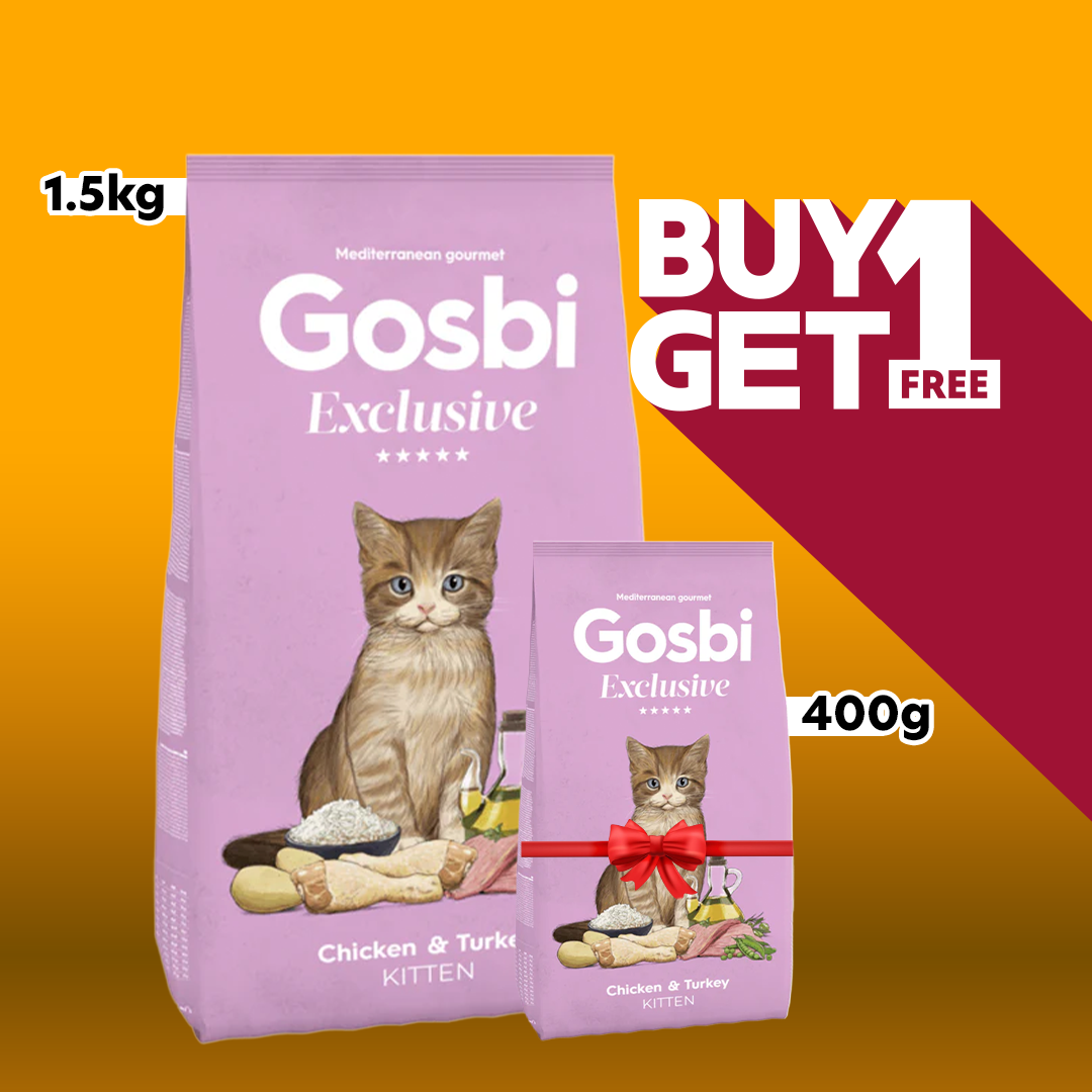 Gosbi Exclusive Chicken&Turkey Kitten Cats 1.5kg + Free 400g Pack