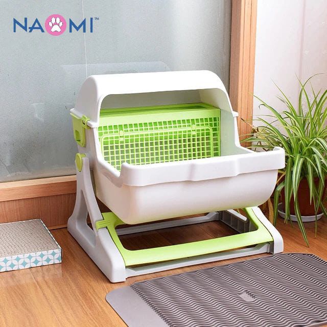 Naomi Cat Litter Box with Side Door Color Green