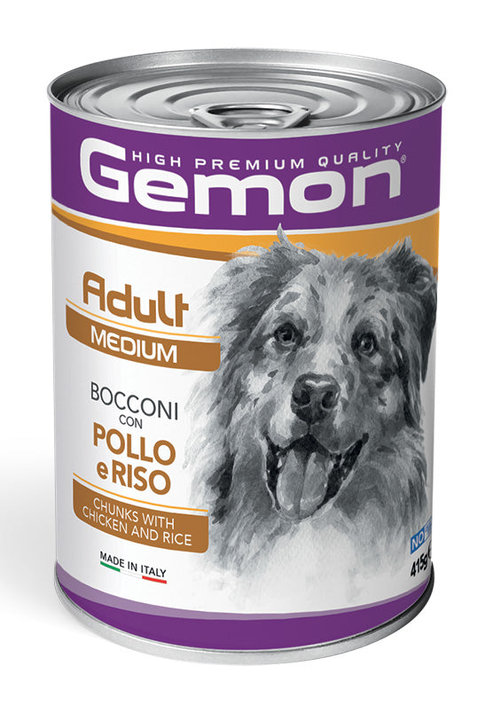 GEMON Chunks Chicken&Rice Dog Wet Food 415g
