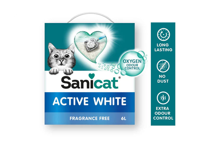 Sanicat Clumping Active White Fragrance Free Cat Litter 6 L