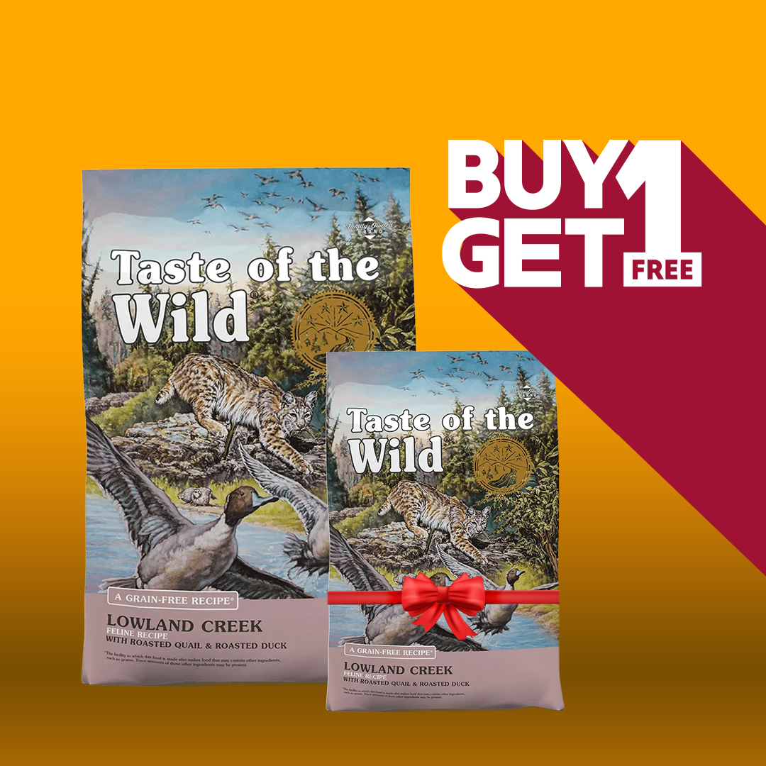 Taste Of The Wild Lowland Creek Feline Formula With Roasted Quail & Roasted Duck 2kg + Free 2Kg Pack