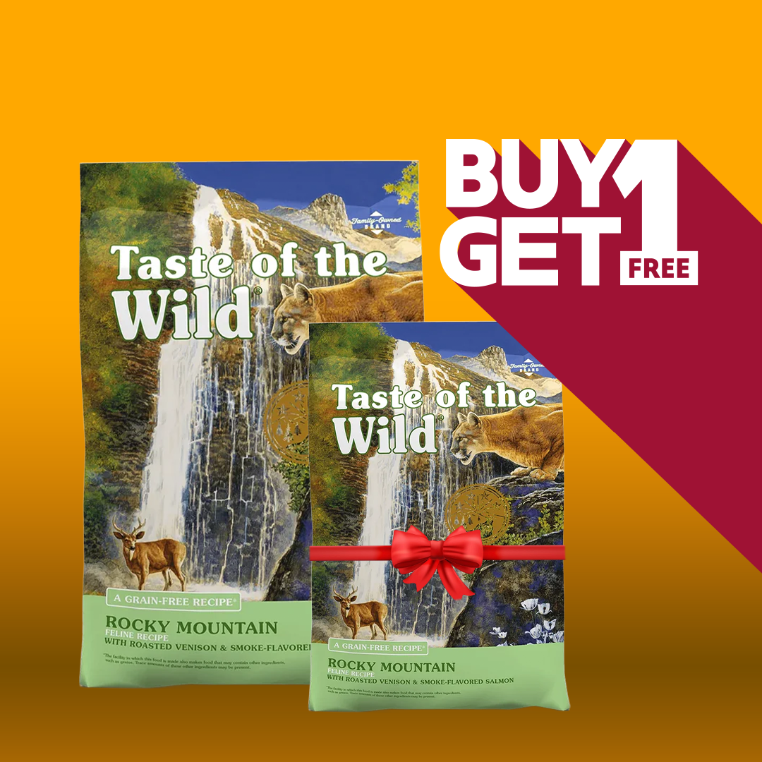 Taste Of The Wild Rocky Mountain Feline Formula With Roasted Venison & Smoked Salmon 2kg + Free 2Kg Pack