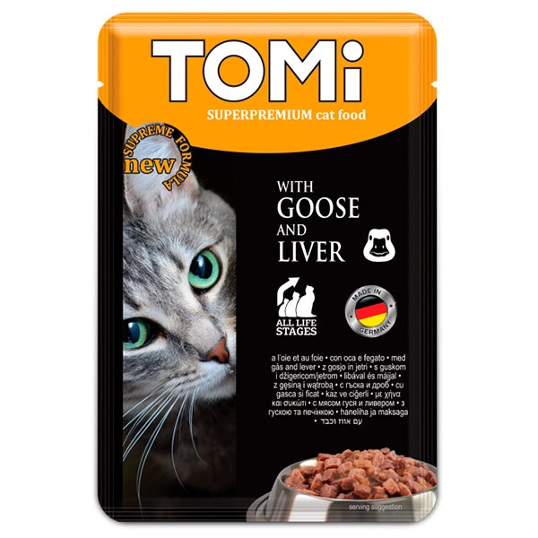 Tomi Pouch Goose&Liver Cat 100g