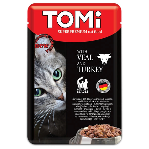 Tomi Pouch Veal&Turkey Cat 100g
