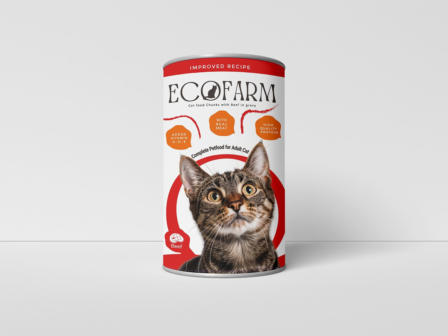 Eco Farm Wet Food Chunks With Beef For Adult Cat 400G