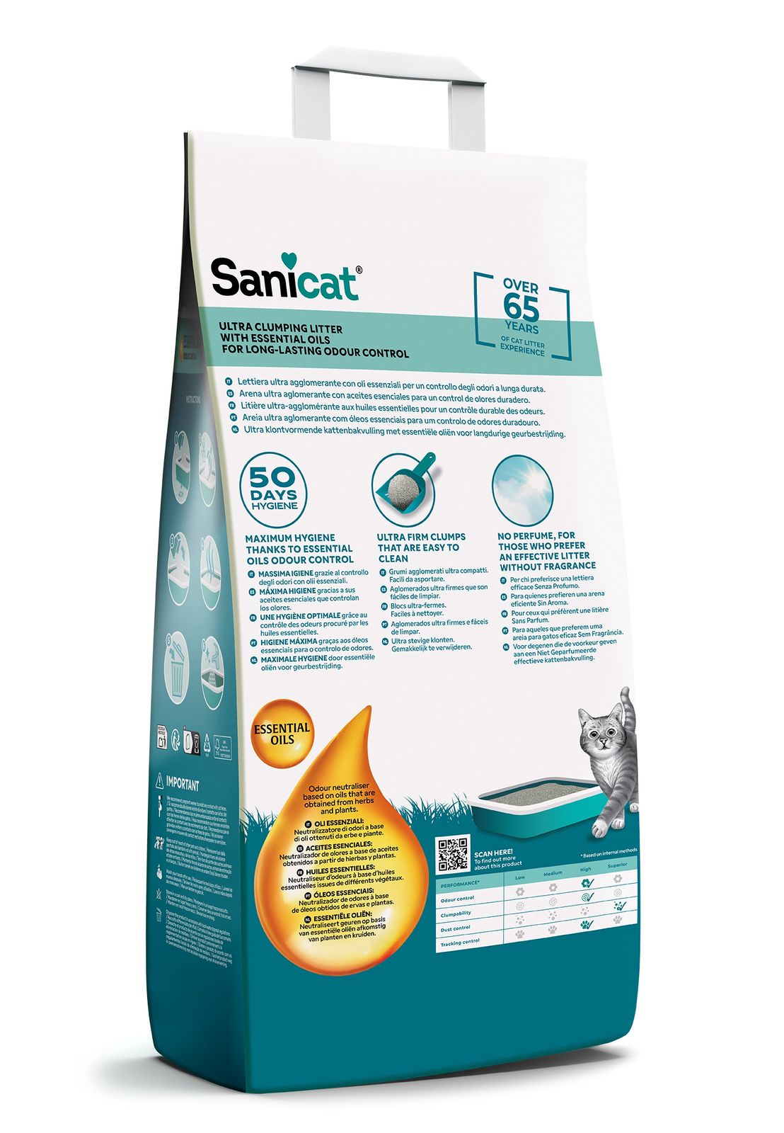 sanicat essential oils litter no perfume Clumping  10kg