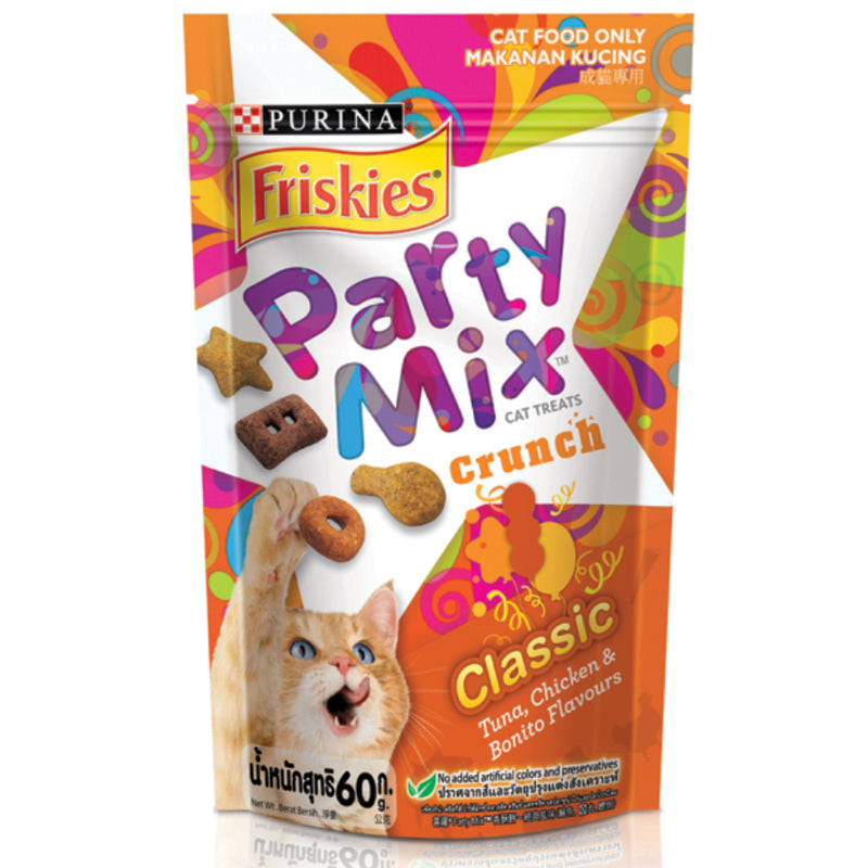 Purina Friskies Party Mix Cat Treats Classic With Tuna Chicken  60g