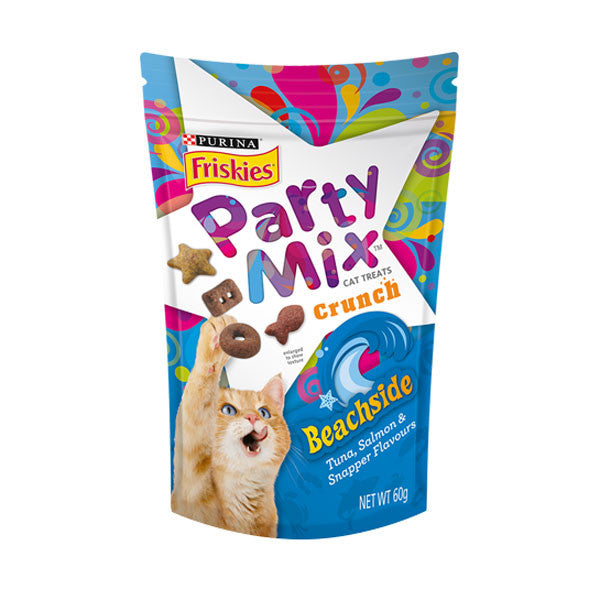 Purina Friskies Party Mix  Treat With Beachside Tuna Salmon 60g