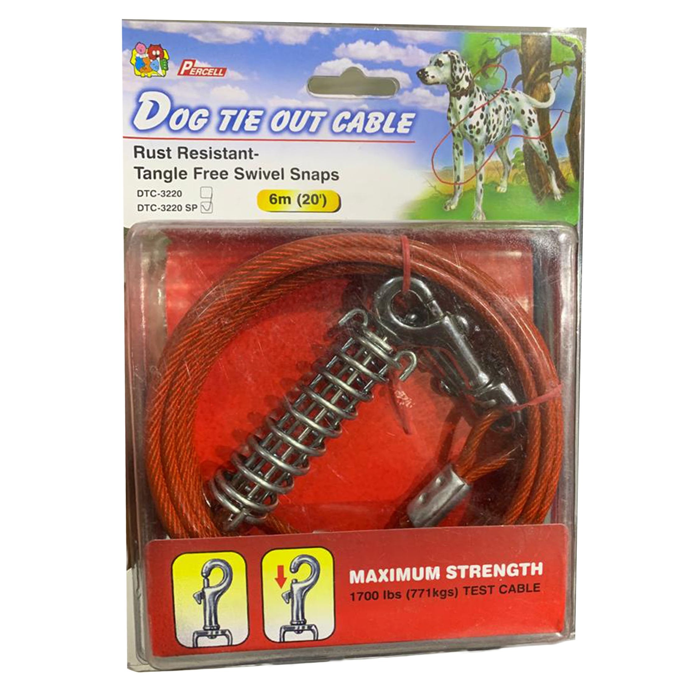 Percell Tie Out Cable 6m - Amin Pet Shop