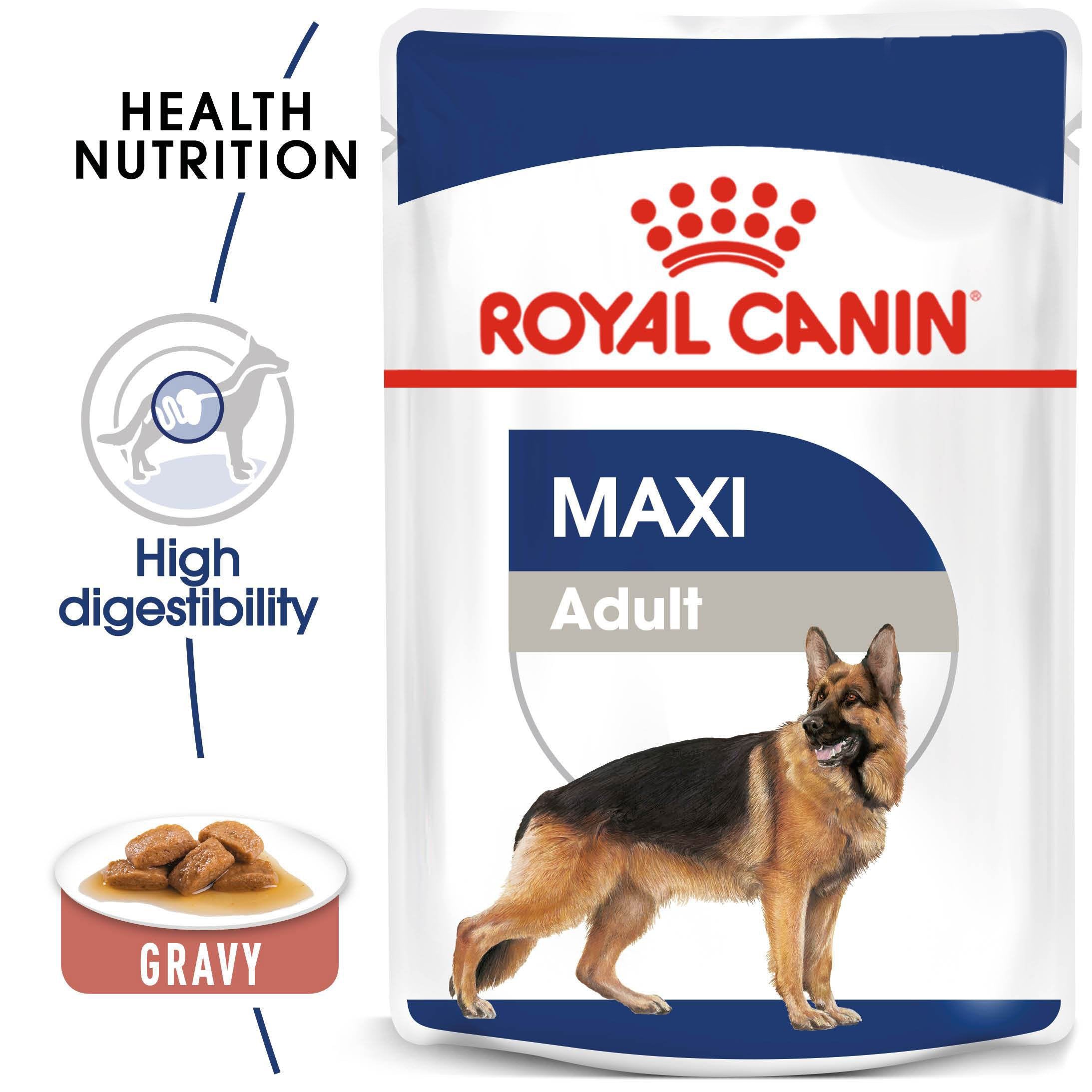 Royal Canin Maxi Adult in Gravy (140 gm\pouch) - wet food for large dogs from 26 to 44 KG. From 15 months to 5 years old - Amin Pet Shop