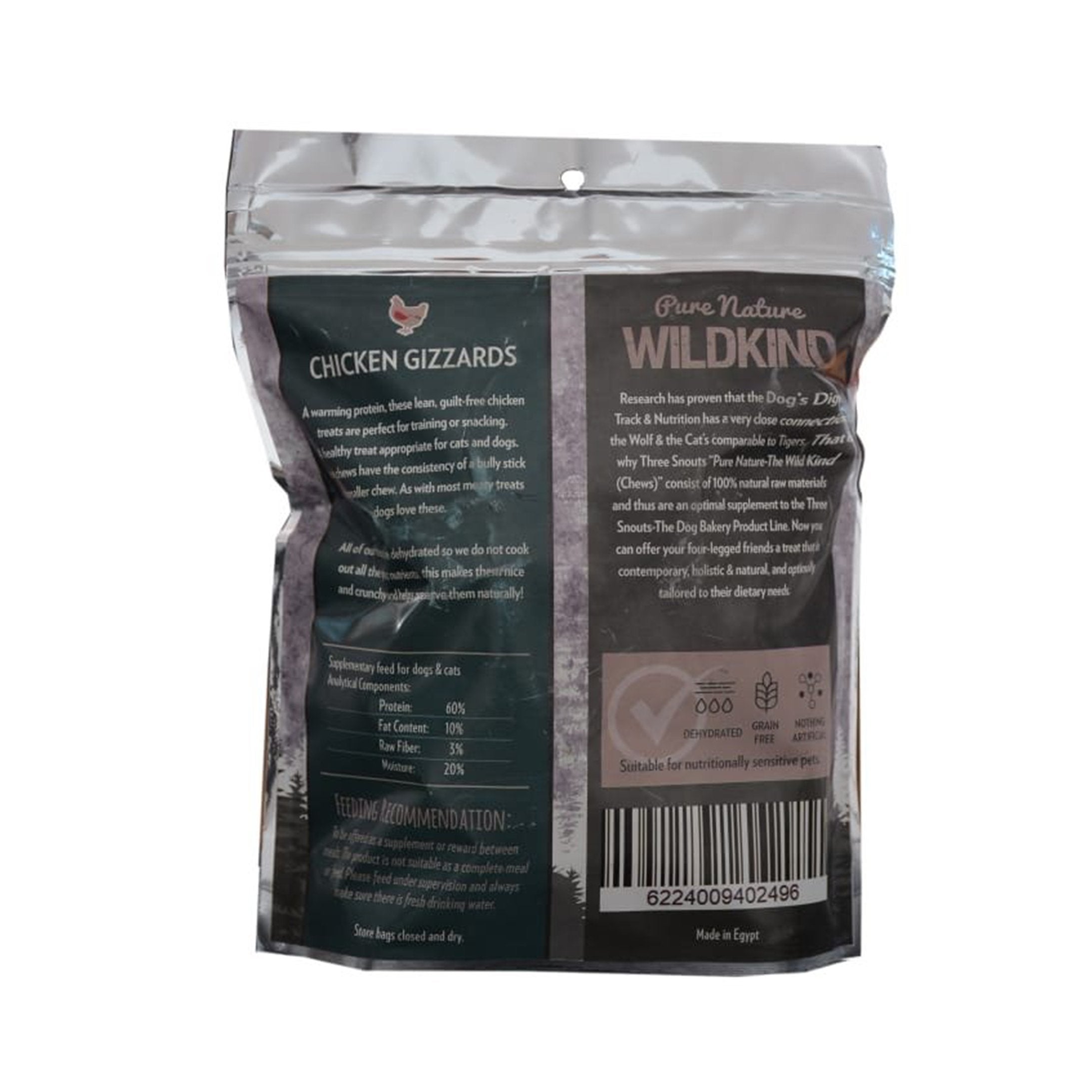 Three Snouts-Pure Nature WILDKIND Chicken Gizzards 100g
